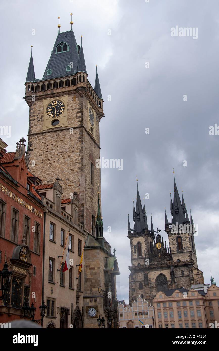 Eglise Teyn, vieille ville de Cattle, Prague, République tchèque Banque D'Images