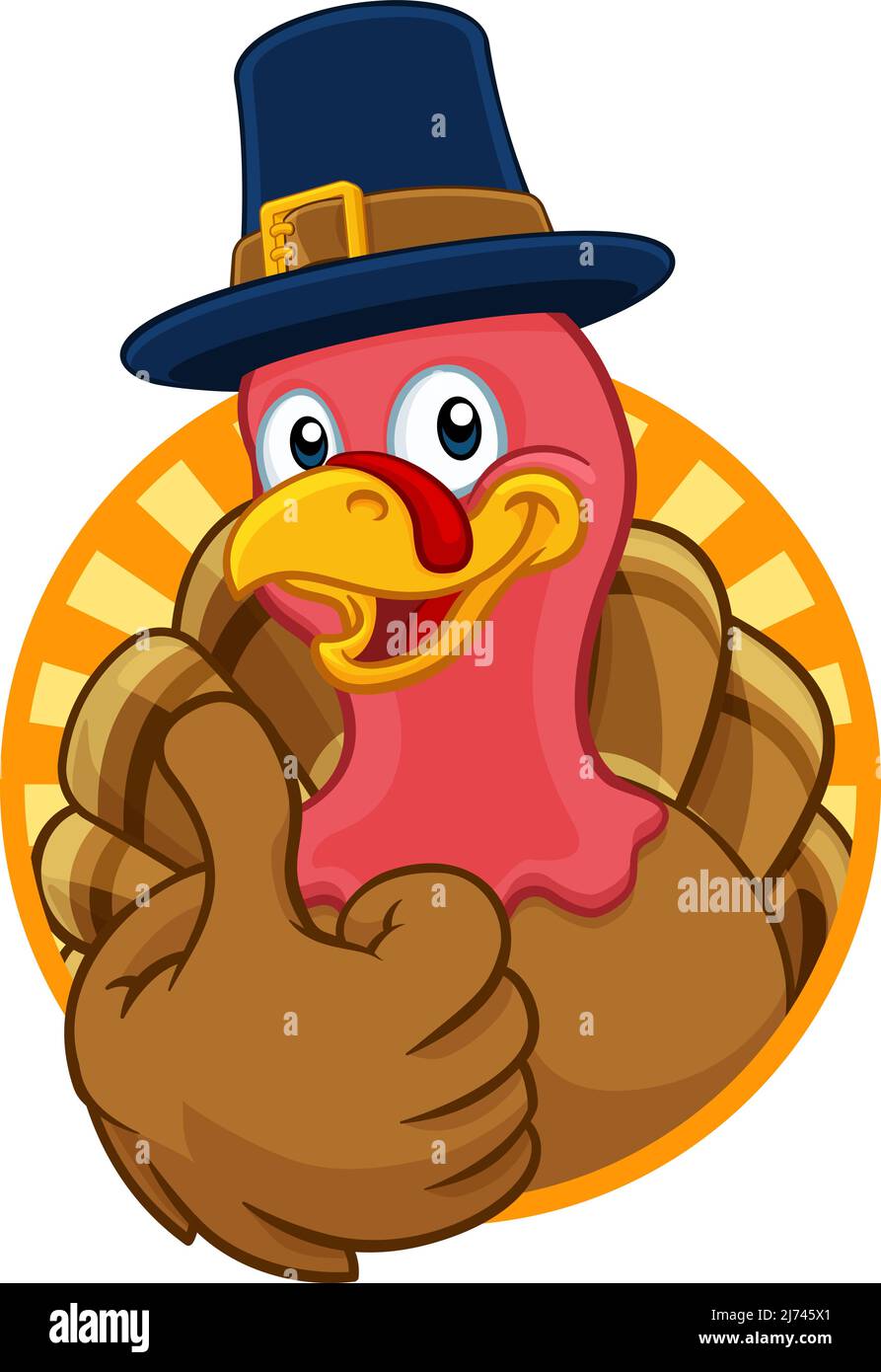 Thanksgiving Turquie Pilgrim Hat Personnage Illustration de Vecteur