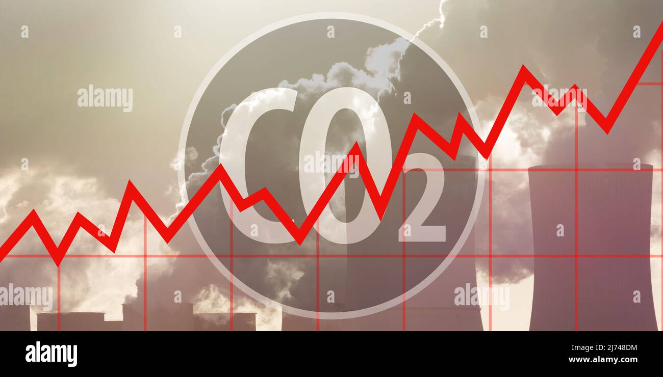 Augmentation des émissions mondiales de CO2 Banque D'Images