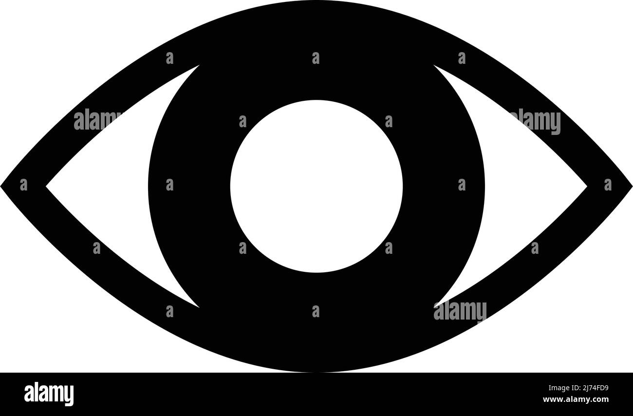 Grand symbole de silhouette d'œil de globe oculaire. Vecteur modifiable. Illustration de Vecteur