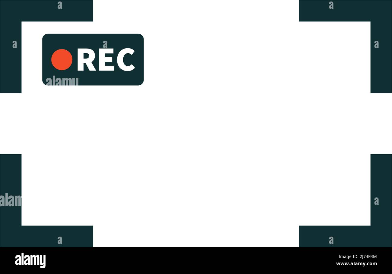 Logo REC et icônes de cadre pendant l'enregistrement et la prise de vue. Vecteur modifiable. Illustration de Vecteur