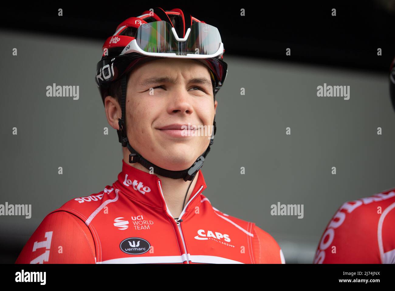 01 mai 2022, Hessen, Eschborn: Cyclisme: UCI WorldTour - Eschborn - Francfort (185 km). Arnaud de lie de Belgique de l'équipe Lotto Soudal. Photo: Sebastian Gollnow/dpa Banque D'Images
