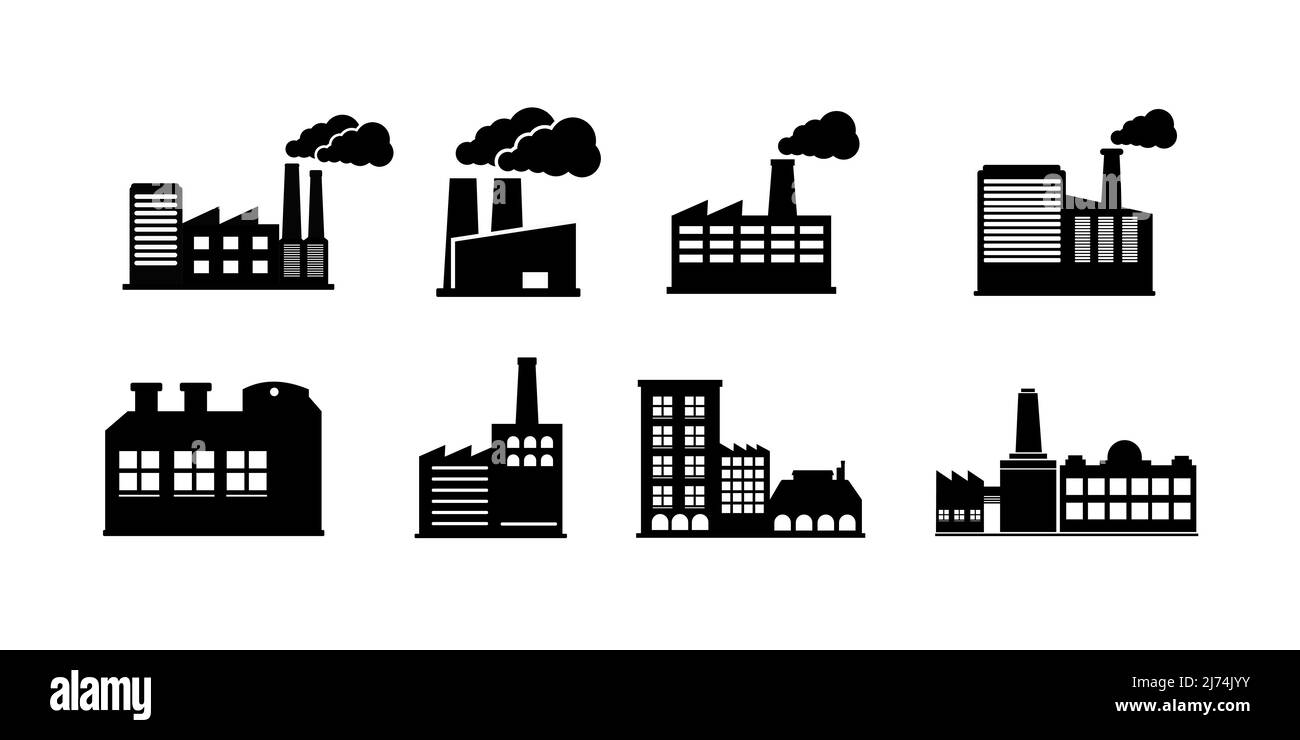 Bâtiments industriels, usines et centrales électriques Illustration de Vecteur