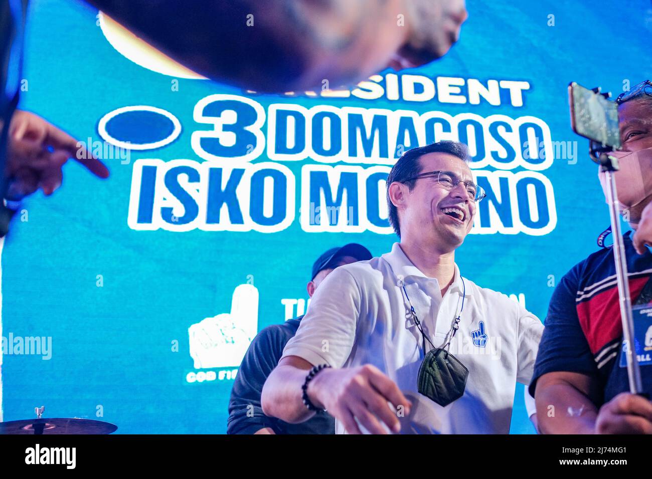 4 mai 2022, Singapour, Singapour, Singapour: Le maire de Manille ISKO MORENO DOMAGOSO sur scène lors de son rallye de campagne à Cebu City, Philippines, le 4 mai 2022. (Image de crédit : © Maverick ASIO/ZUMA Press Wire) Banque D'Images