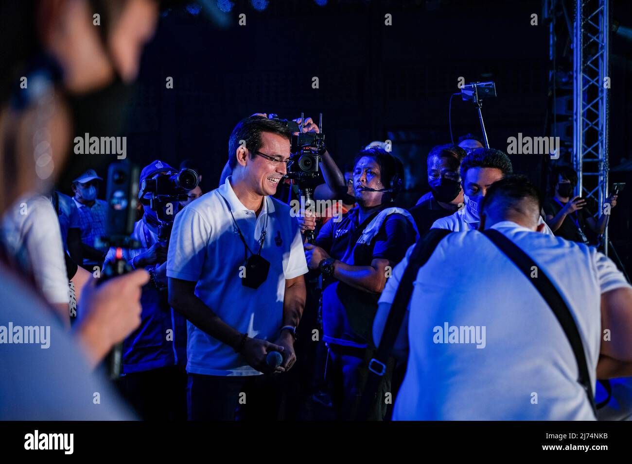 4 mai 2022, Singapour, Singapour, Singapour: Le maire de Manille ISKO MORENO DOMAGOSO sur scène lors de son rallye de campagne à Cebu City, Philippines, le 4 mai 2022. (Image de crédit : © Maverick ASIO/ZUMA Press Wire) Banque D'Images