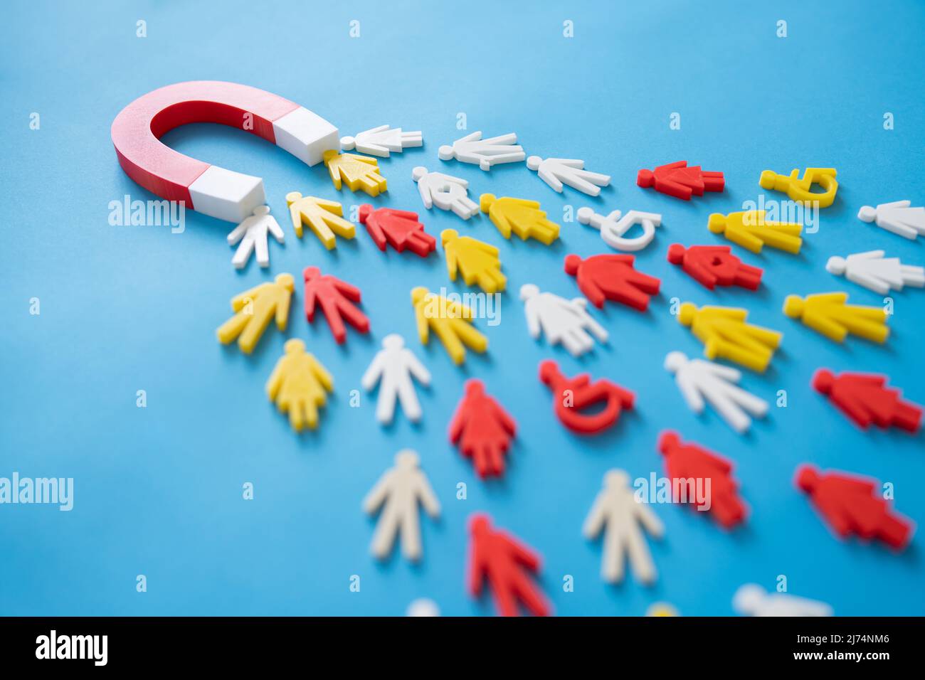 Attirer des prospects et des clients. Saisir le candidat commercial avec Magnet Banque D'Images