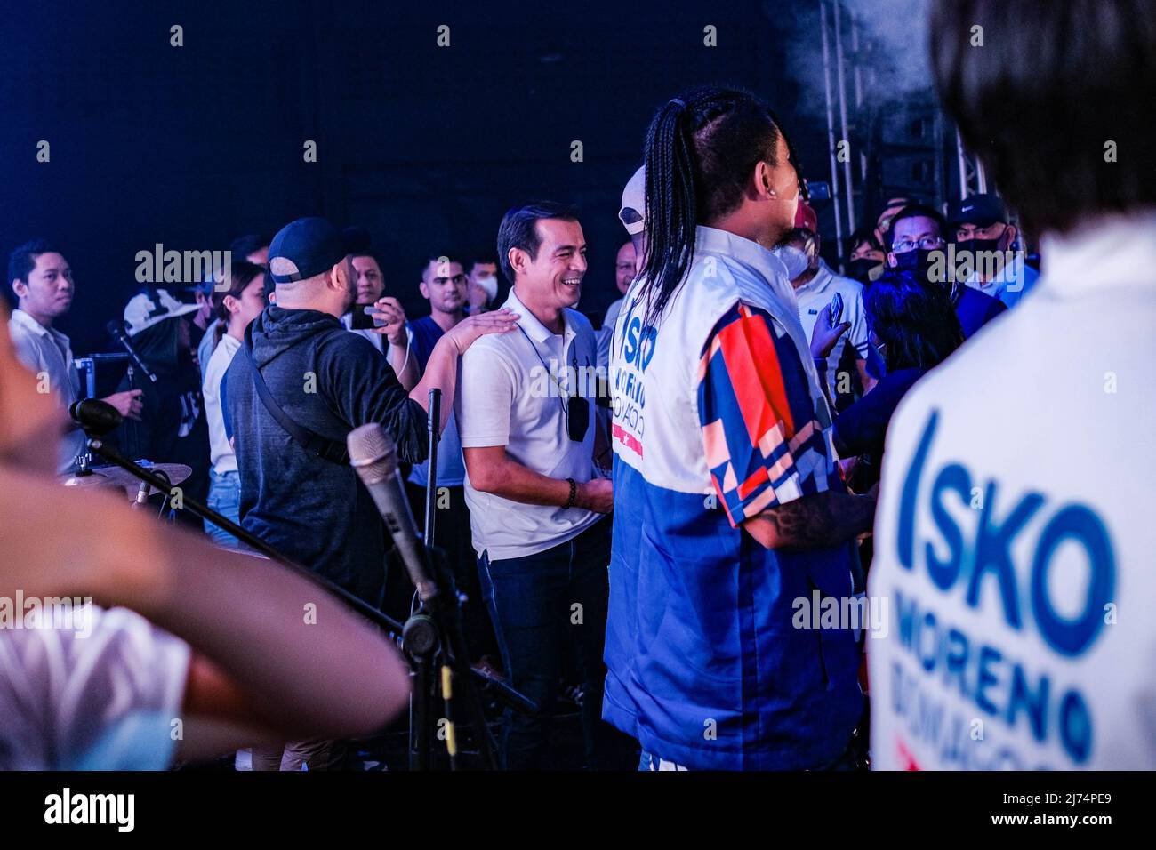4 mai 2022, Singapour, Singapour, Singapour: Le maire de Manille ISKO MORENO DOMAGOSO sur scène lors de son rallye de campagne à Cebu City, Philippines, le 4 mai 2022. (Image de crédit : © Maverick ASIO/ZUMA Press Wire) Banque D'Images