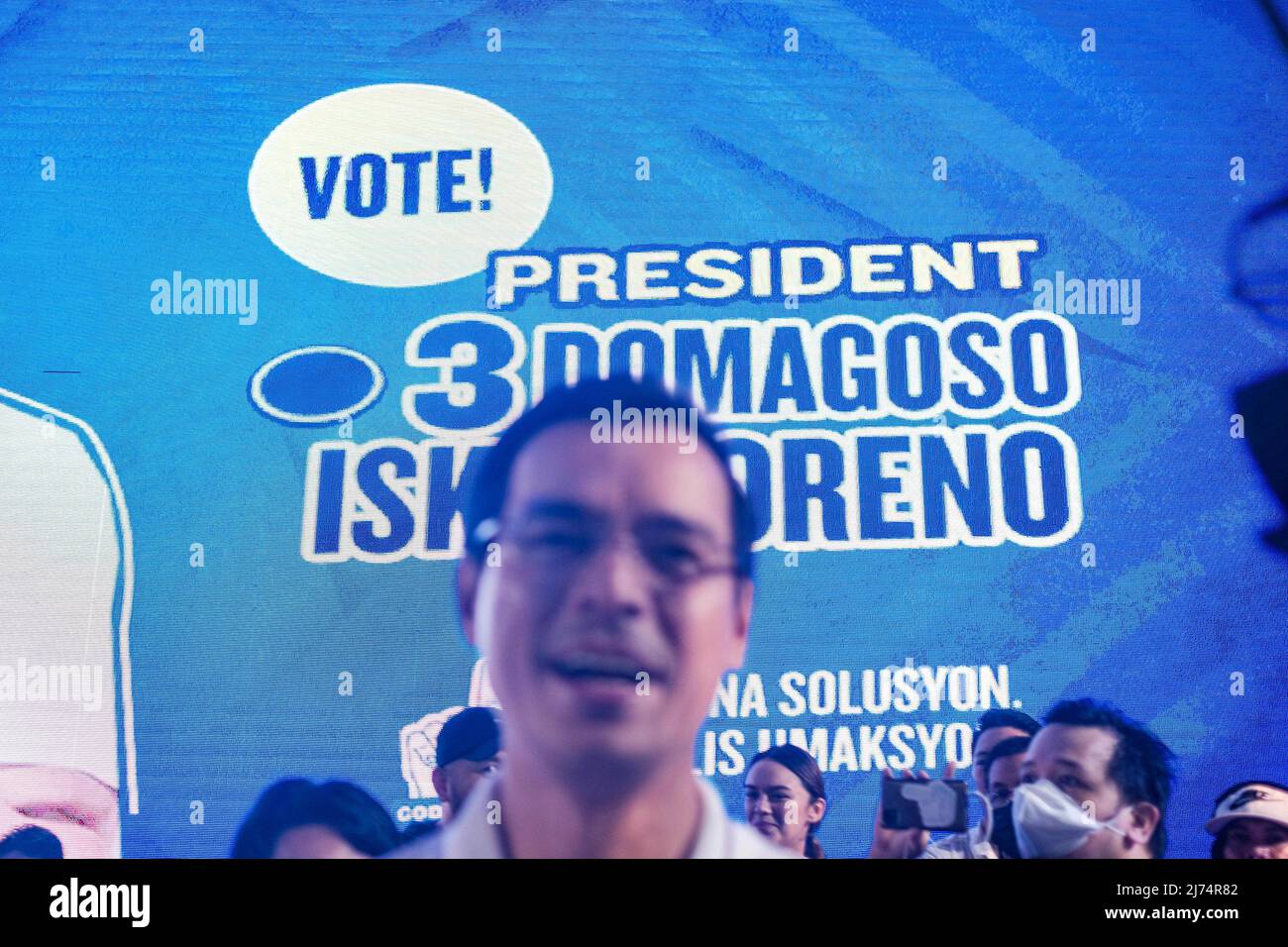 4 mai 2022, Singapour, Singapour, Singapour: Le maire de Manille ISKO MORENO DOMAGOSO sur scène lors de son rallye de campagne à Cebu City, Philippines, le 4 mai 2022. (Image de crédit : © Maverick ASIO/ZUMA Press Wire) Banque D'Images