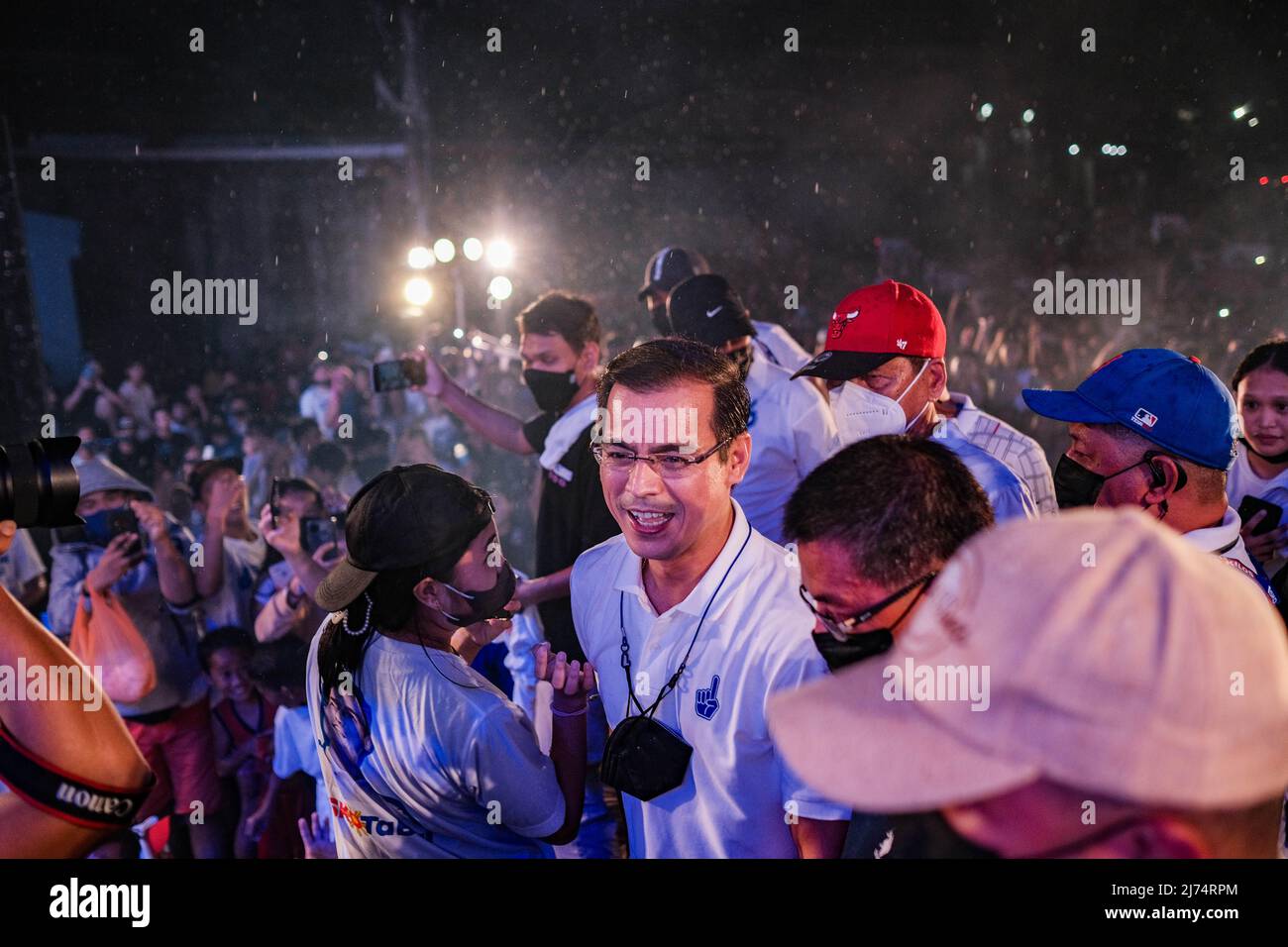 4 mai 2022, Singapour, Singapour, Singapour: Le maire de Manille ISKO MORENO DOMAGOSO sur scène lors de son rallye de campagne à Cebu City, Philippines, le 4 mai 2022. (Image de crédit : © Maverick ASIO/ZUMA Press Wire) Banque D'Images