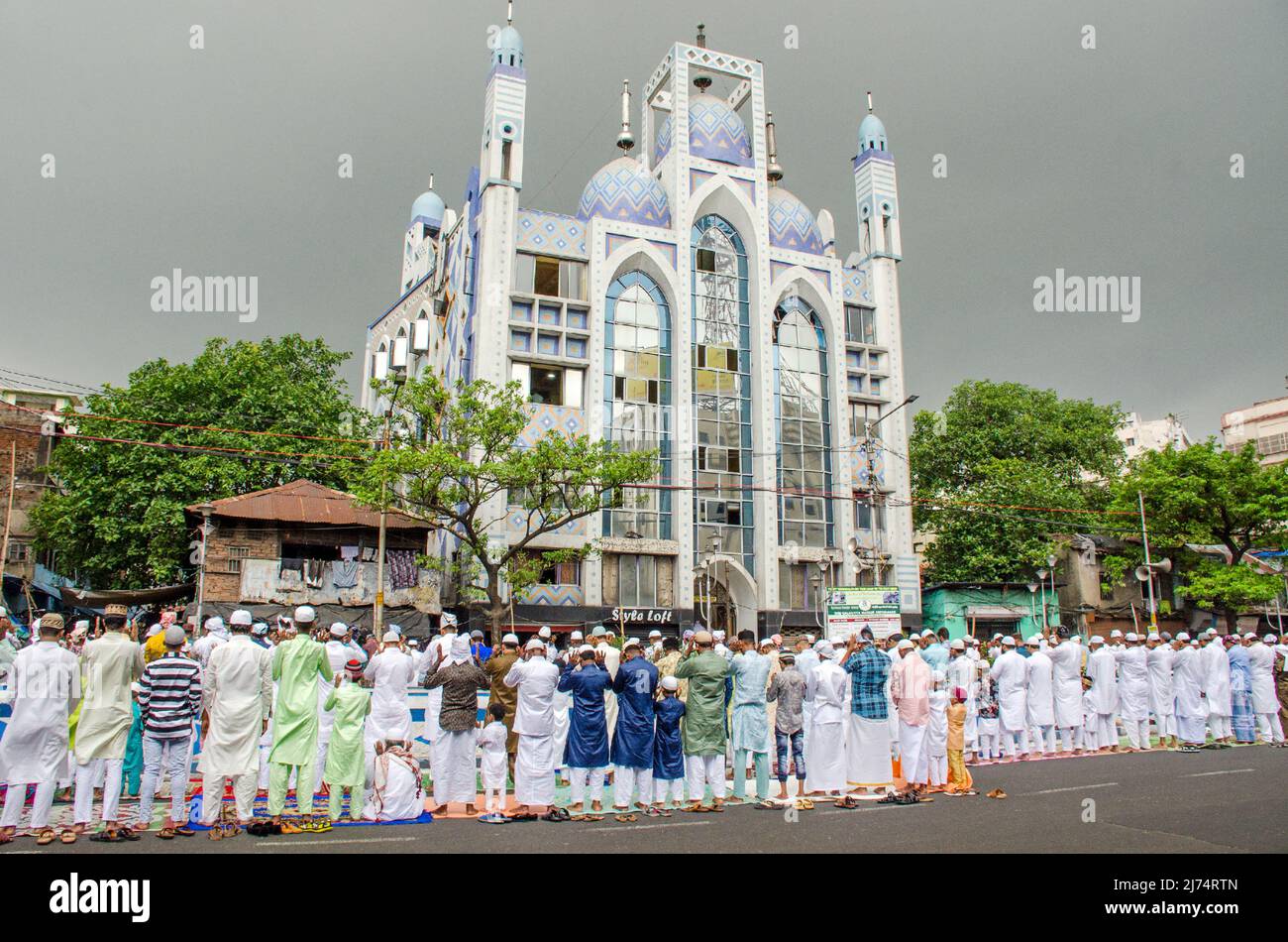 namaz pendant eid al fitar à kolkata bengale-occidental Banque D'Images
