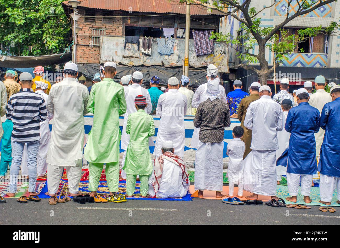 namaz pendant eid al fitar à kolkata bengale-occidental Banque D'Images