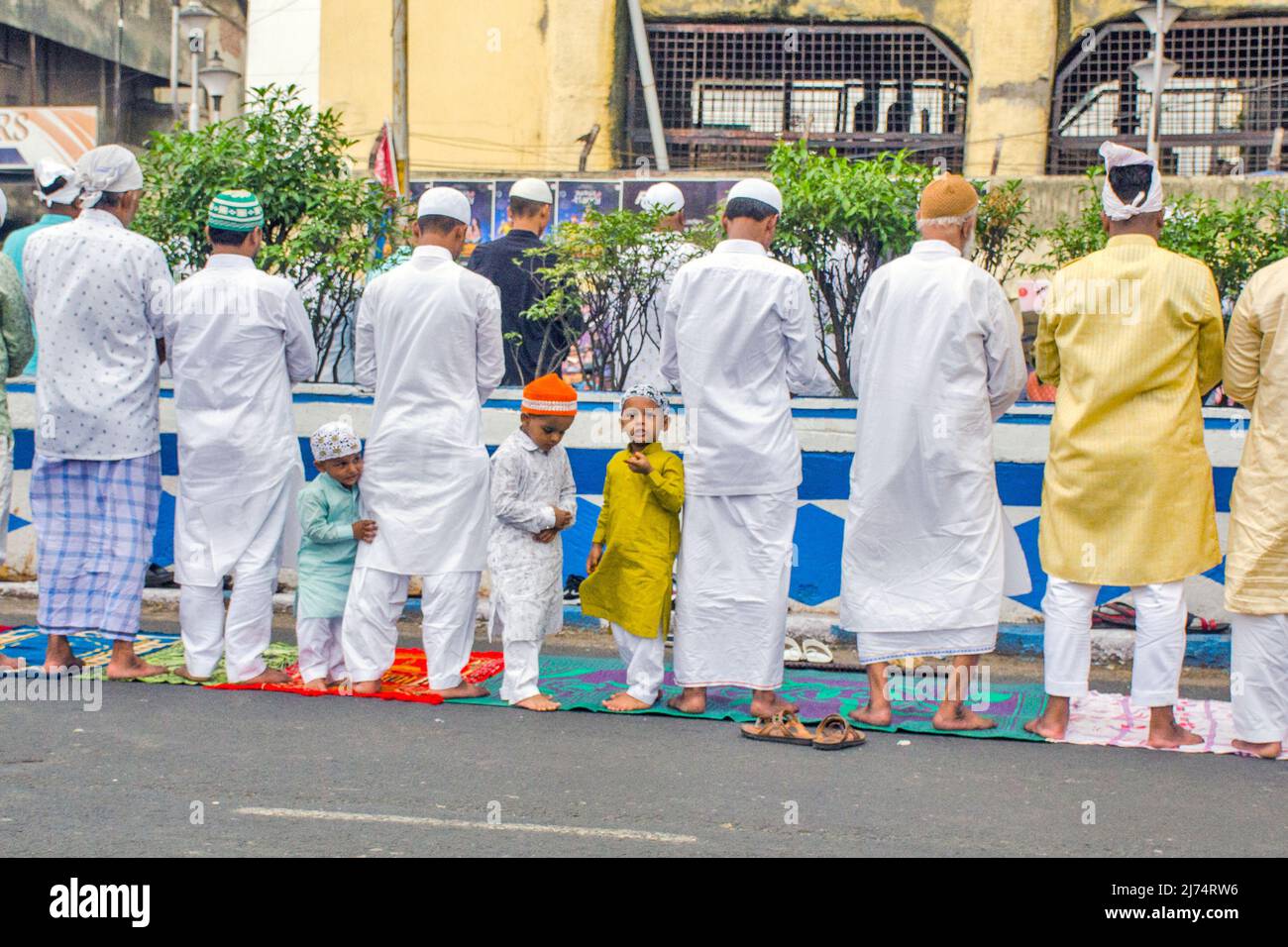 namaz pendant eid al fitar à kolkata bengale-occidental Banque D'Images