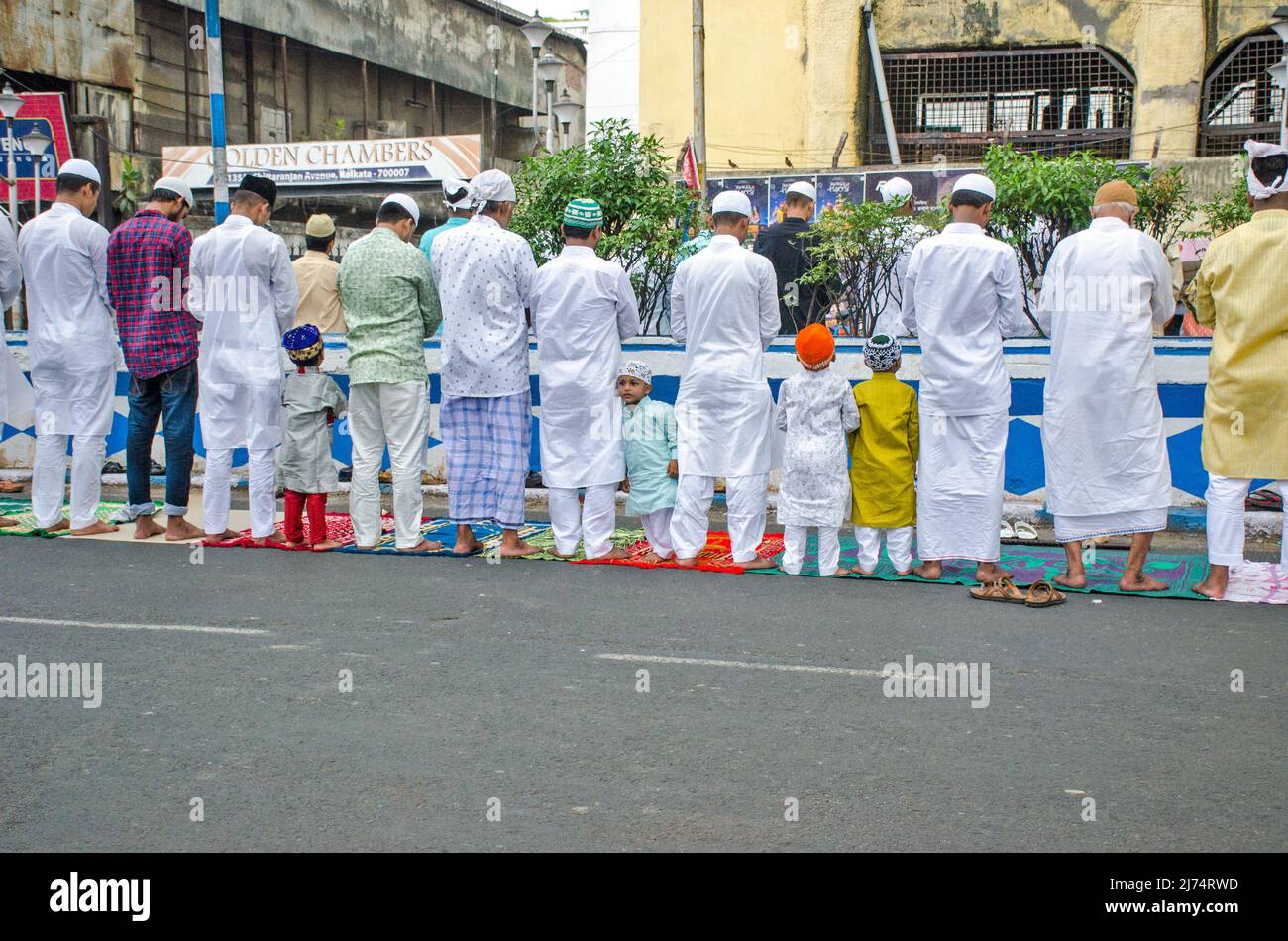 namaz pendant eid al fitar à kolkata bengale-occidental Banque D'Images