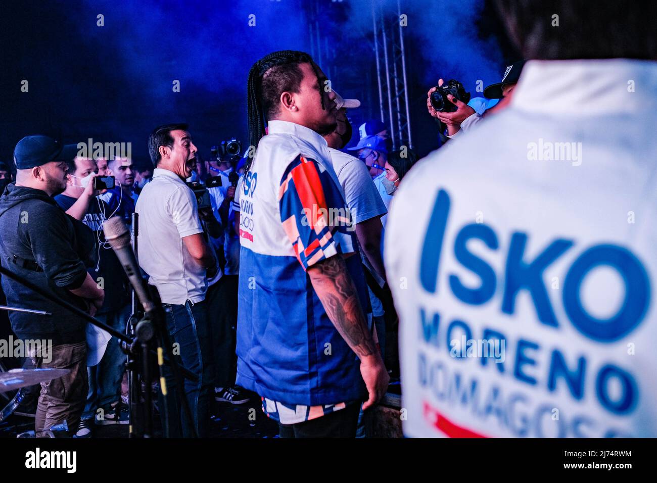4 mai 2022, Singapour, Singapour, Singapour: Le maire de Manille ISKO MORENO DOMAGOSO sur scène lors de son rallye de campagne à Cebu City, Philippines, le 4 mai 2022. (Image de crédit : © Maverick ASIO/ZUMA Press Wire) Banque D'Images