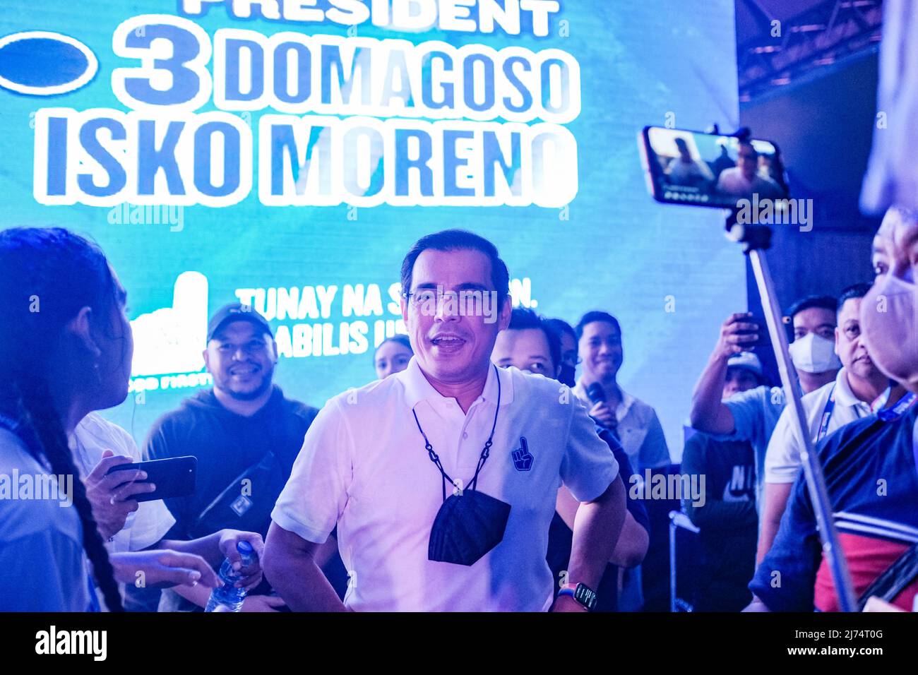 4 mai 2022, Singapour, Singapour, Singapour: Le maire de Manille ISKO MORENO DOMAGOSO sur scène lors de son rallye de campagne à Cebu City, Philippines, le 4 mai 2022. (Image de crédit : © Maverick ASIO/ZUMA Press Wire) Banque D'Images