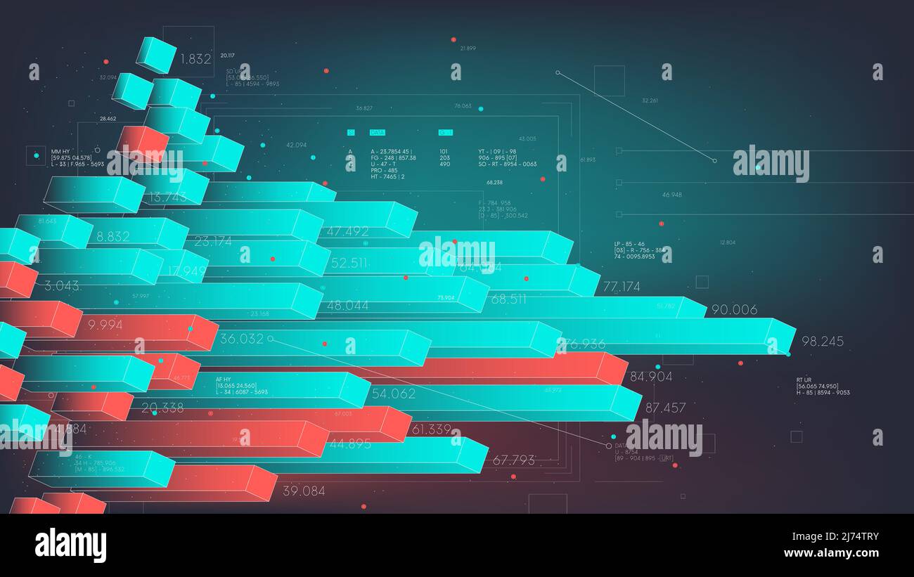 Piliers de l'infographie, analyse et traitement des données statistiques, illustrations vectorielles, technologies analytiques futuristes bases de données numériques Illustration de Vecteur
