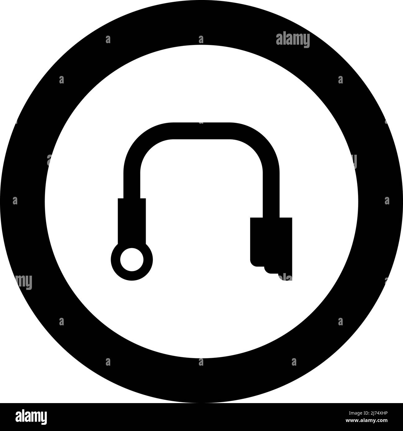 Tuyau pour l'icône d'eau dans le cercle rond noir couleur vecteur illustration image Uni style de contour simple Illustration de Vecteur