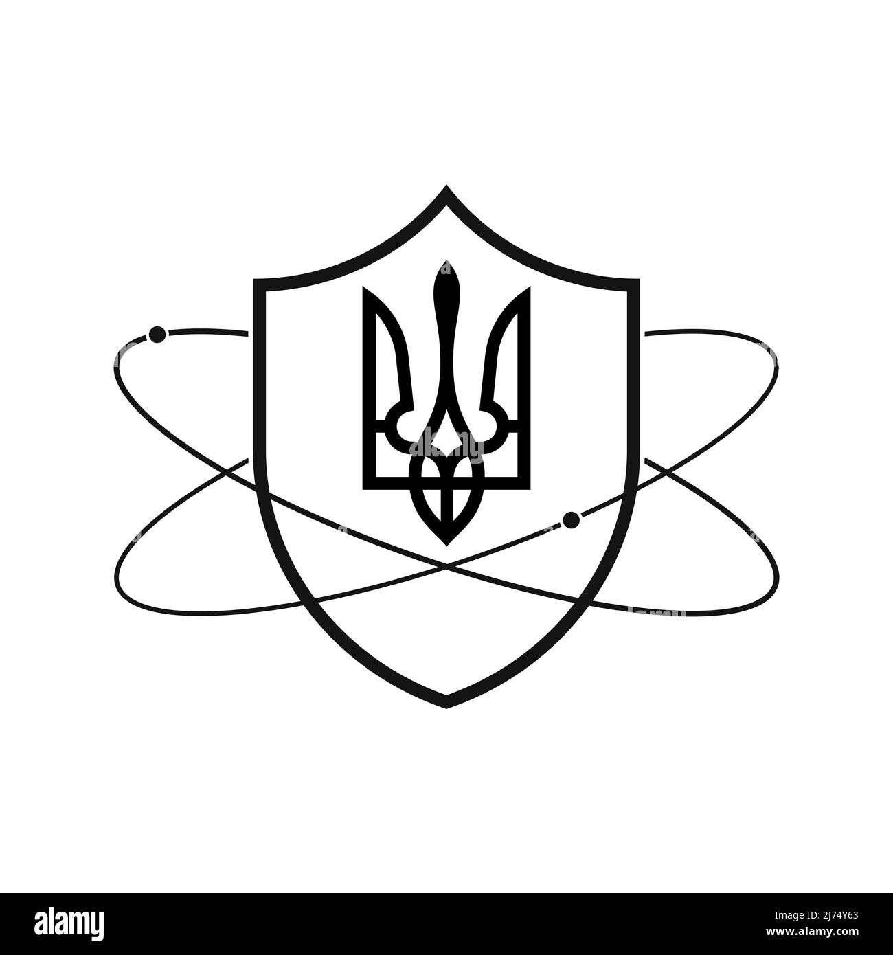 Armoiries d'Ukraine. Emblème d'état avec bouclier. Symbole national ukrainien. Illustration vectorielle. Icône sauver de l'ukraine Illustration de Vecteur