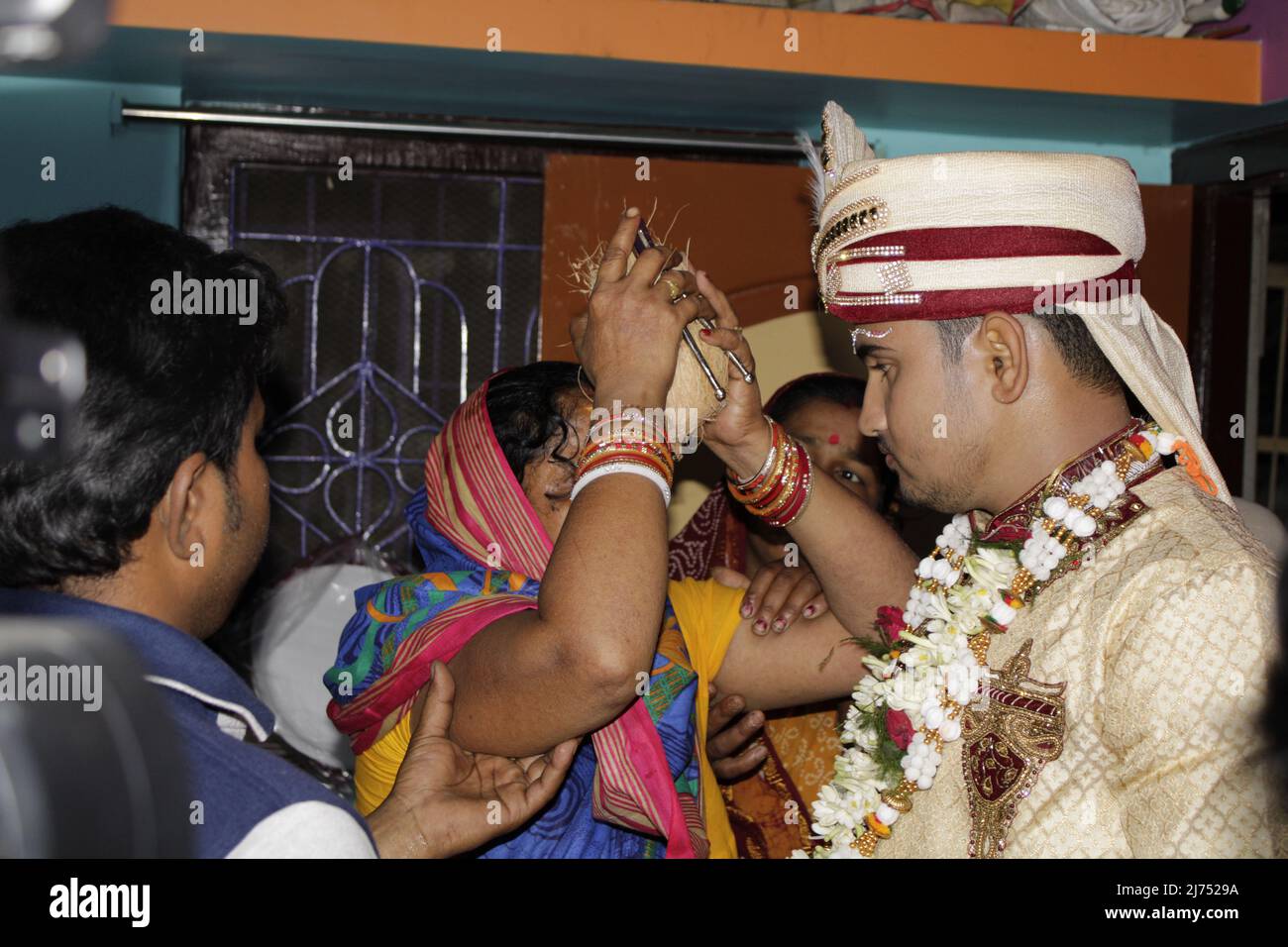 Cérémonie de mariage hindoue traditionnelle indienne, Odisha, Inde Banque D'Images