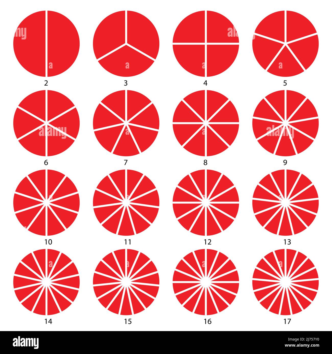 Ensemble d'icônes de graphiques circulaires. Collection d'infographies segment of Circle Illustration de Vecteur