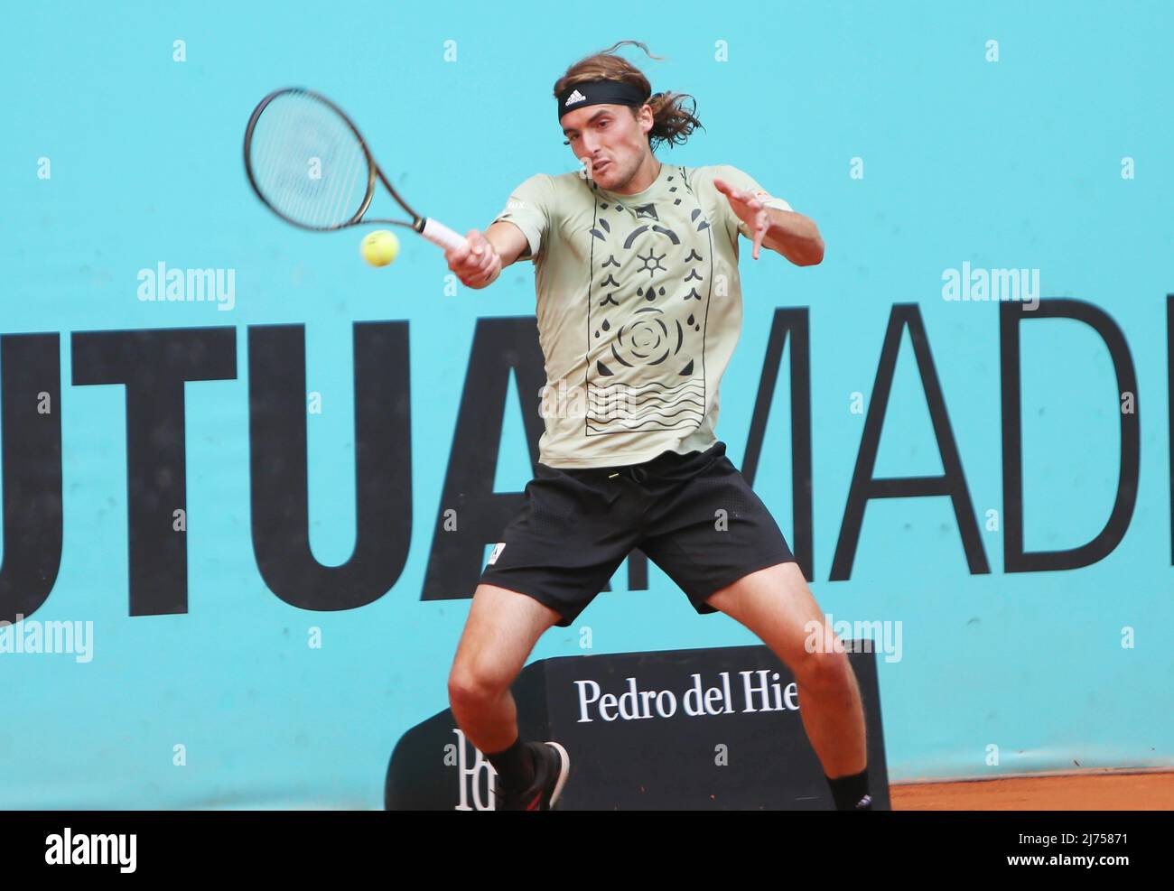 StefanosTsitsipas de Grèce pendant le tournoi de tennis Mutua Madrid Open 2022 le 5 mai 2022 au stade Caja Magica à Madrid, Espagne - photo Laurent Lairys / DPPI Banque D'Images