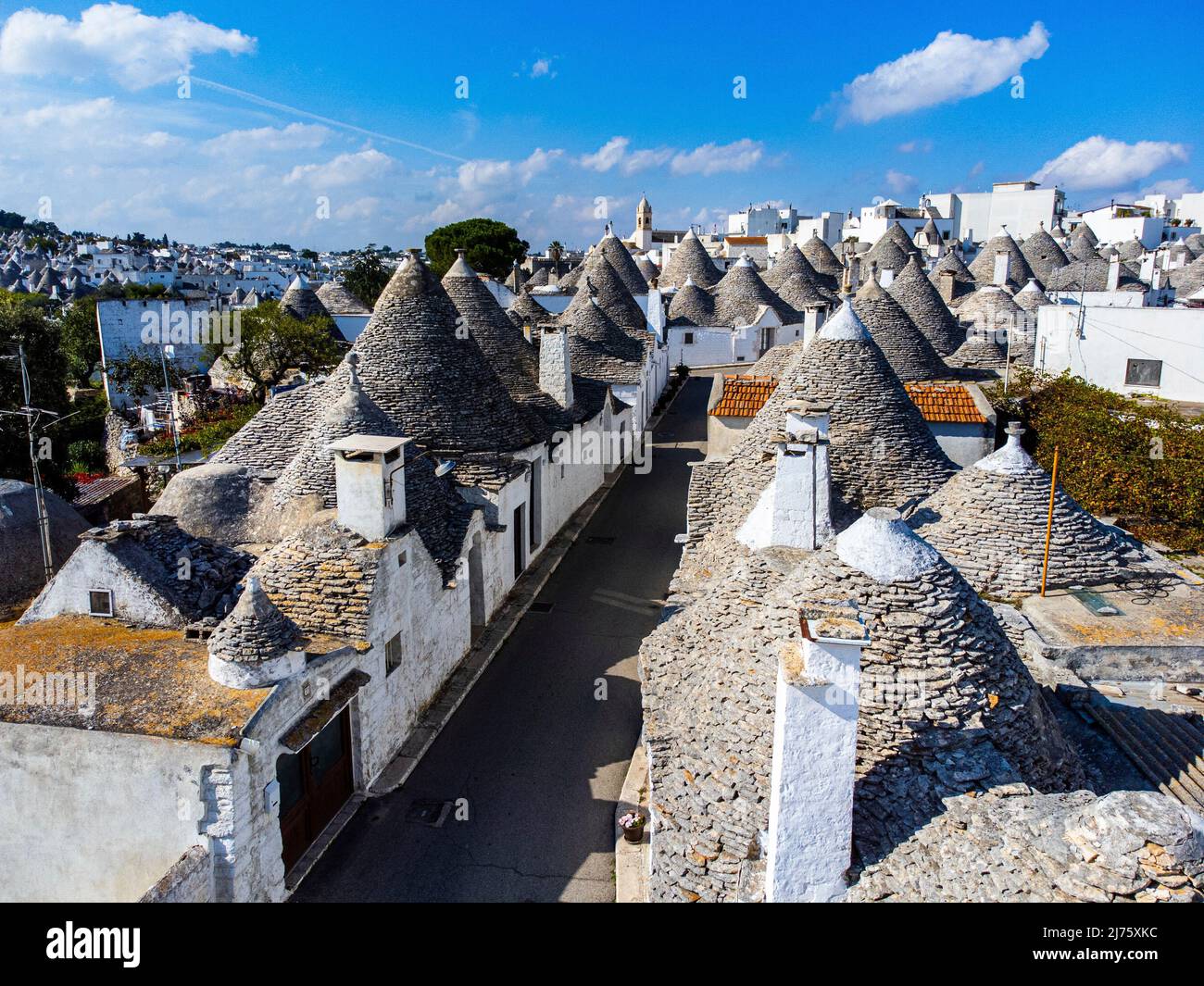 Les célèbres maisons Trulli d'Alberobello, une ville populaire en Italie, Banque D'Images