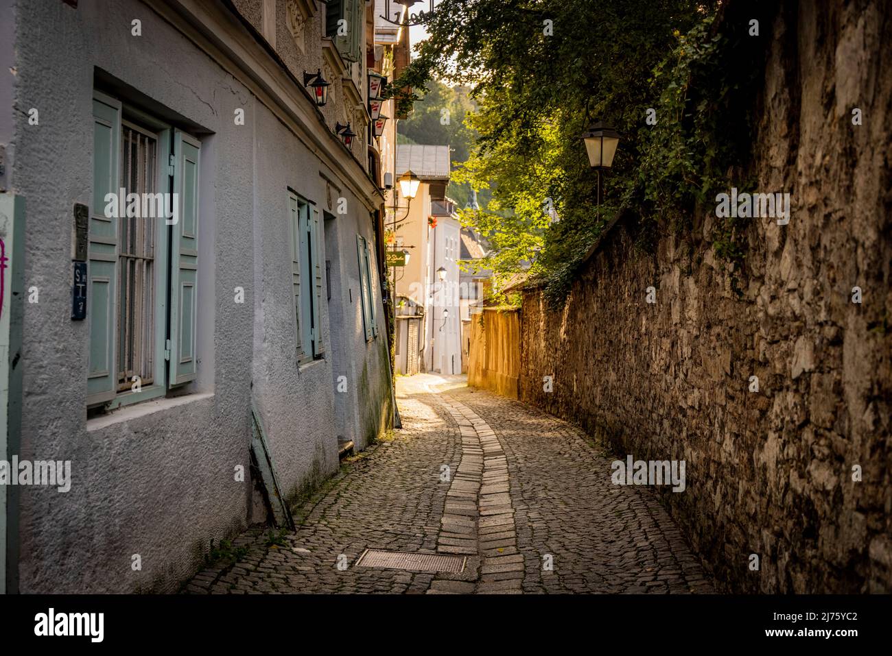 Petites ruelles dans la vieille ville de Salzbourg, Banque D'Images