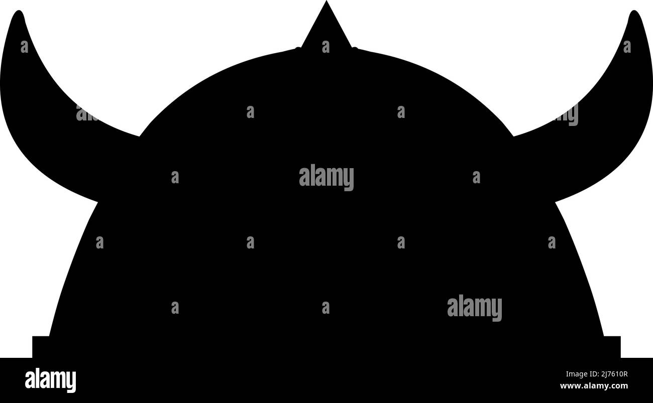 Illustration vectorielle d'une silhouette de casque viking Illustration de Vecteur