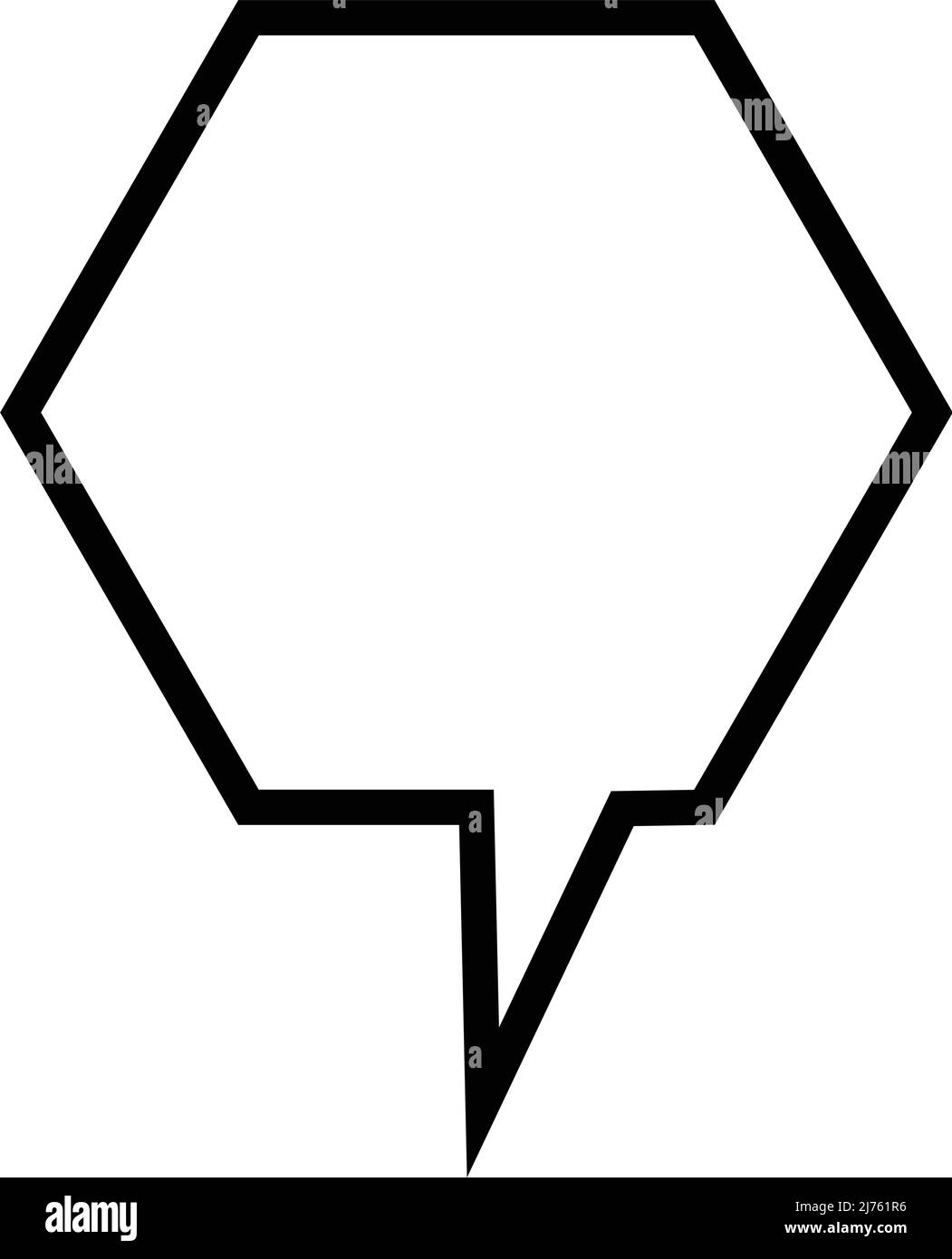 Icône de bulle de parole hexagonale. Conversation et conversation. Vecteur modifiable. Illustration de Vecteur