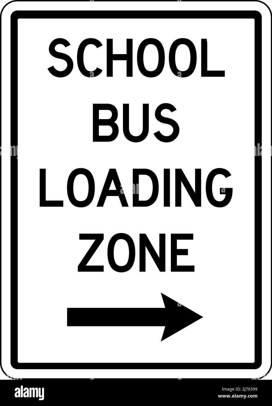 Panneau de la zone de chargement des autobus scolaires. Panneaux de signalisation et symboles. Illustration de Vecteur