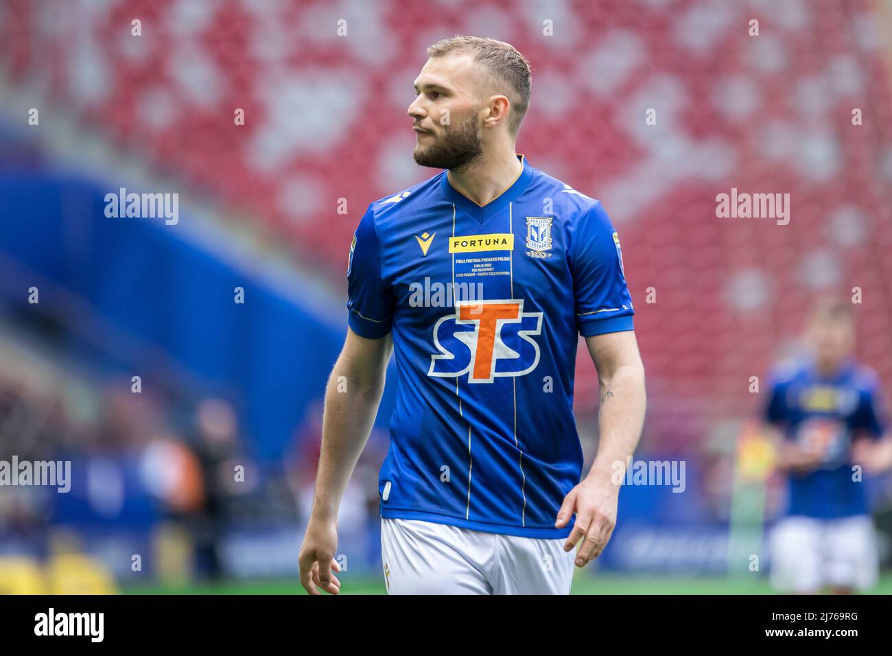 Jesper Karlstrom de Lech vu lors du match final de la coupe polonaise Fortuna entre Lech Poznan et Rakow Czestochowa au stade national PGE. Score final; Lech Poznan 1:3 Rakow Czestochowa. Banque D'Images