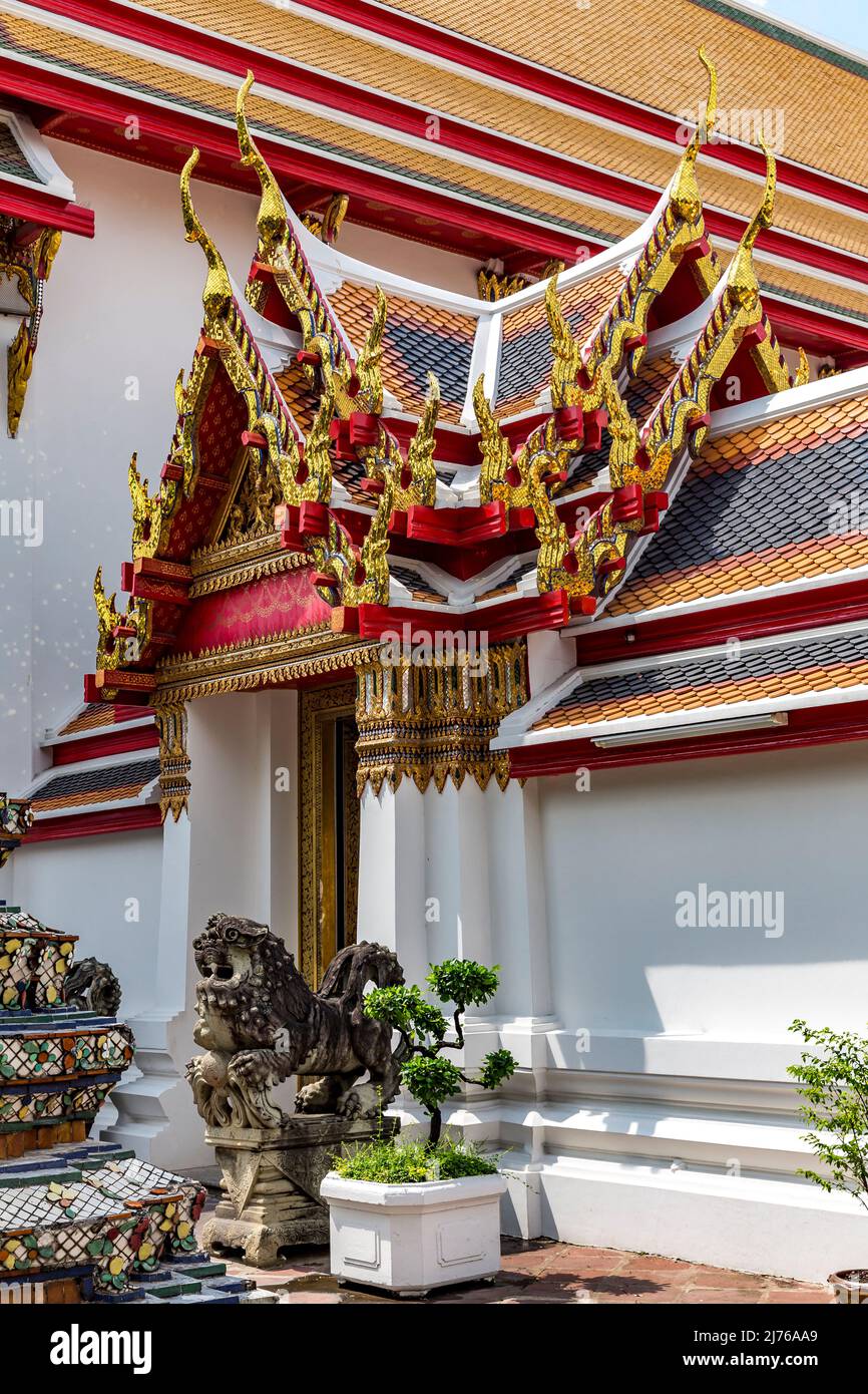Temple Complex Wat Pho, Temple du Bouddha couché, Bangkok, Thaïlande, Asie Banque D'Images