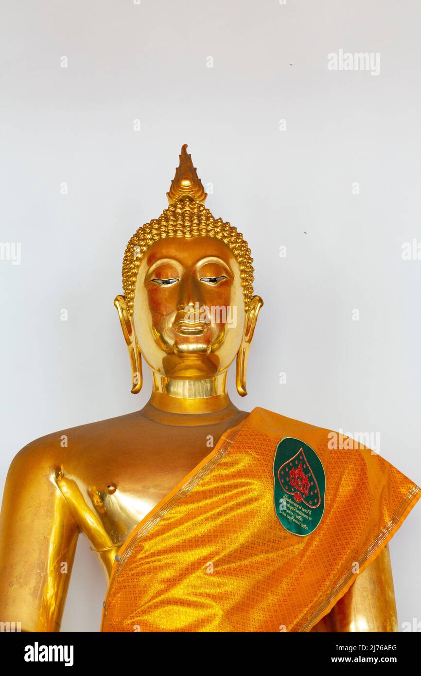 Bouddha assis, portrait, complexe du temple Wat Pho, temple du Bouddha couché, Bangkok, Thaïlande, Asie Banque D'Images