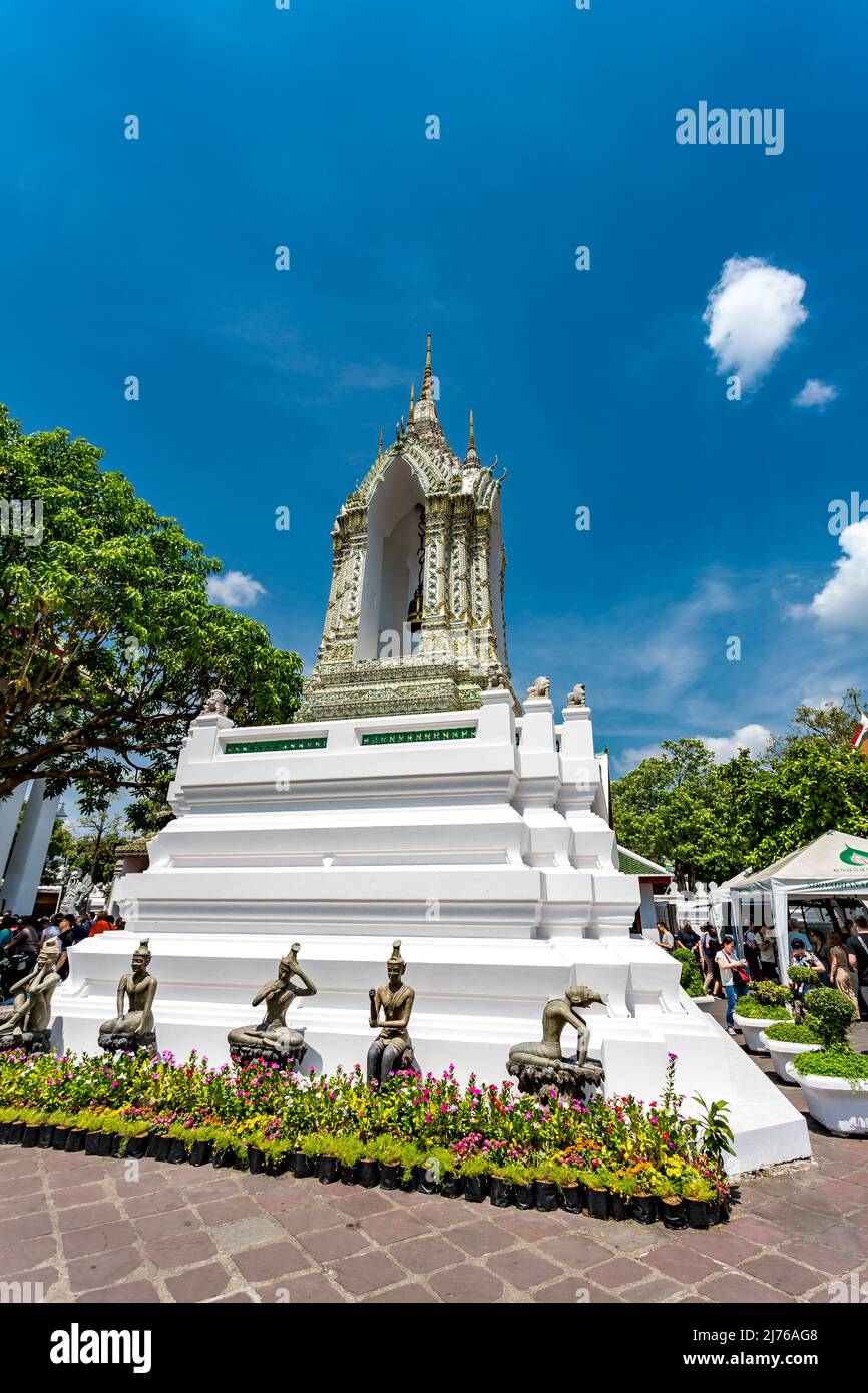 Clocher, complexe du temple Wat Pho, Temple du Bouddha couché, Bangkok, Thaïlande, Asie Banque D'Images