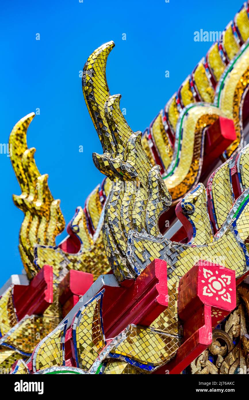 Ornements, détails, complexe de temple Wat Pho, temple du Bouddha couché, Bangkok, Thaïlande, Asie Banque D'Images