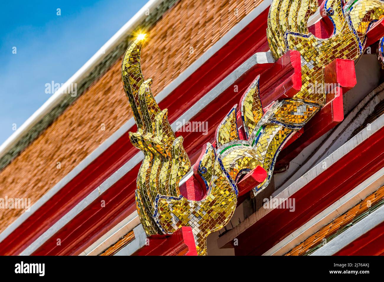 Ornements, détails, complexe de temple Wat Pho, temple du Bouddha couché, Bangkok, Thaïlande, Asie Banque D'Images