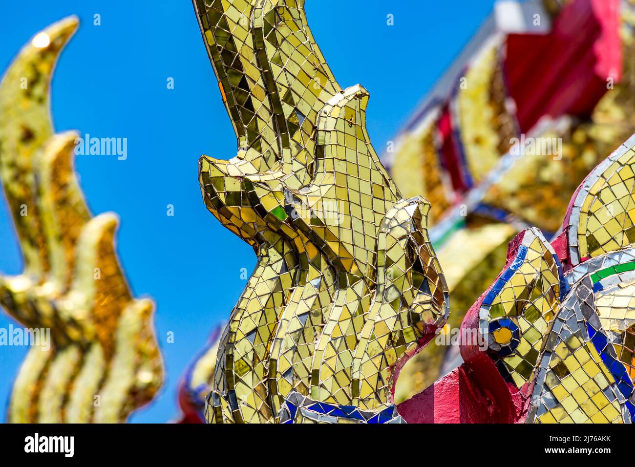 Ornements, détails, complexe de temple Wat Pho, temple du Bouddha couché, Bangkok, Thaïlande, Asie Banque D'Images