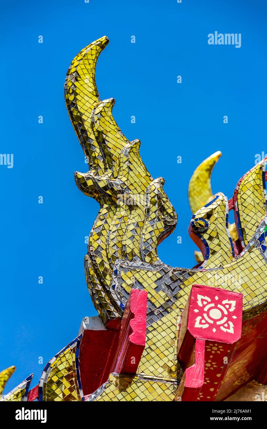 Ornements, détails, complexe de temple Wat Pho, temple du Bouddha couché, Bangkok, Thaïlande, Asie Banque D'Images