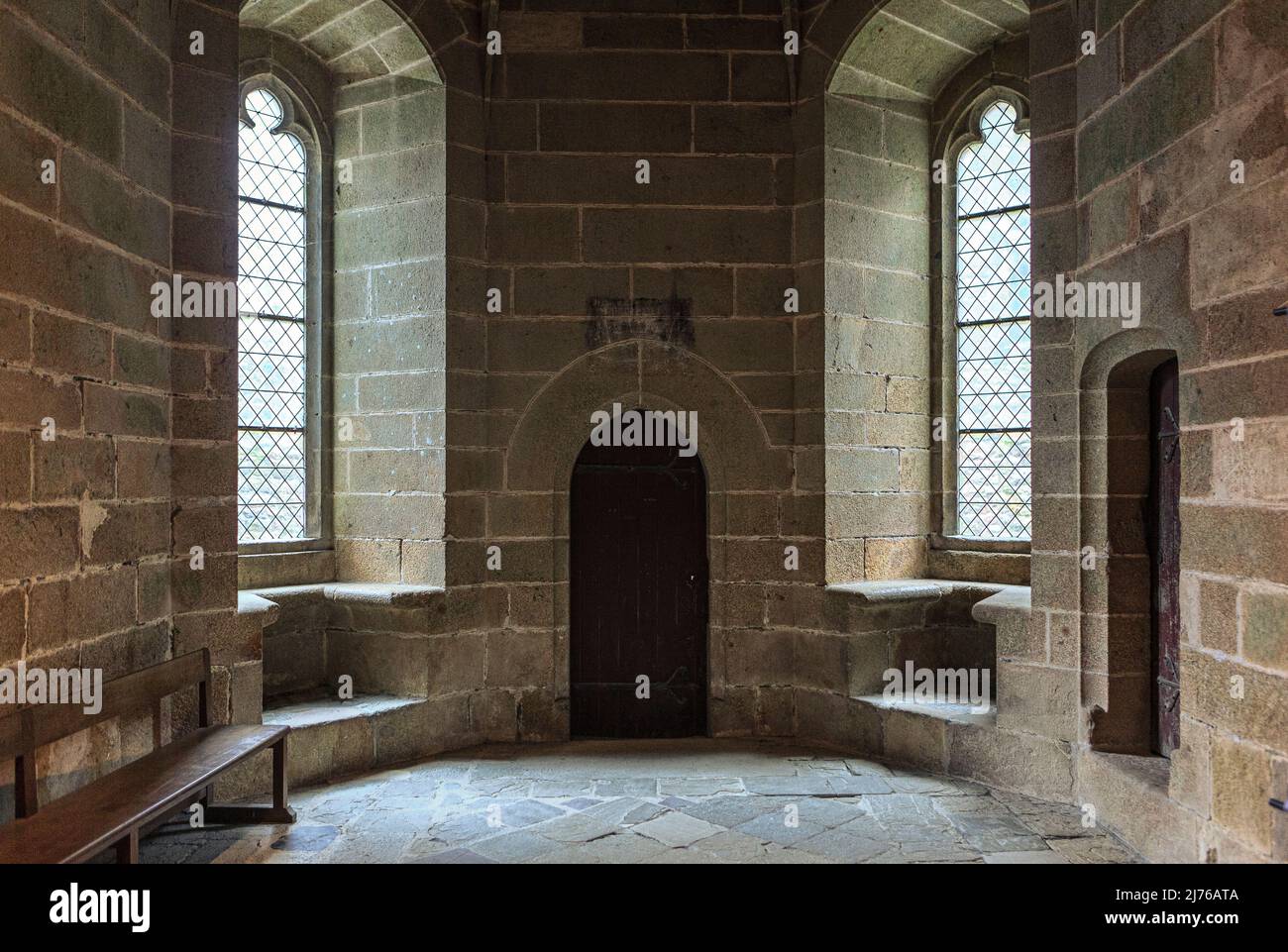Photo intérieure du monastère du Mont Saint Michel, Normandie, France Banque D'Images
