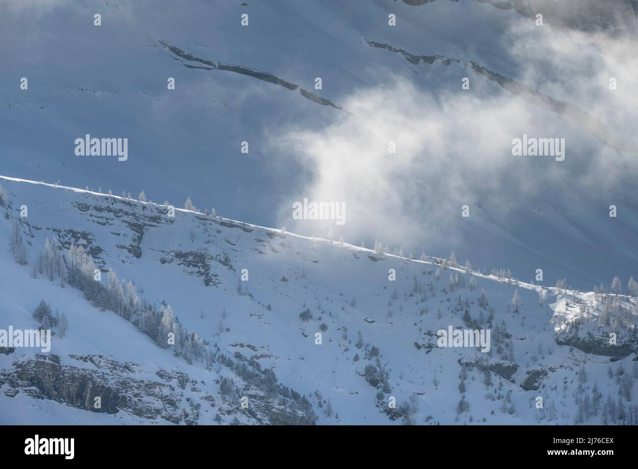Europe, Suisse, canton de Berne, Oberland bernois, Kandersteg, montagnes d'hiver Banque D'Images
