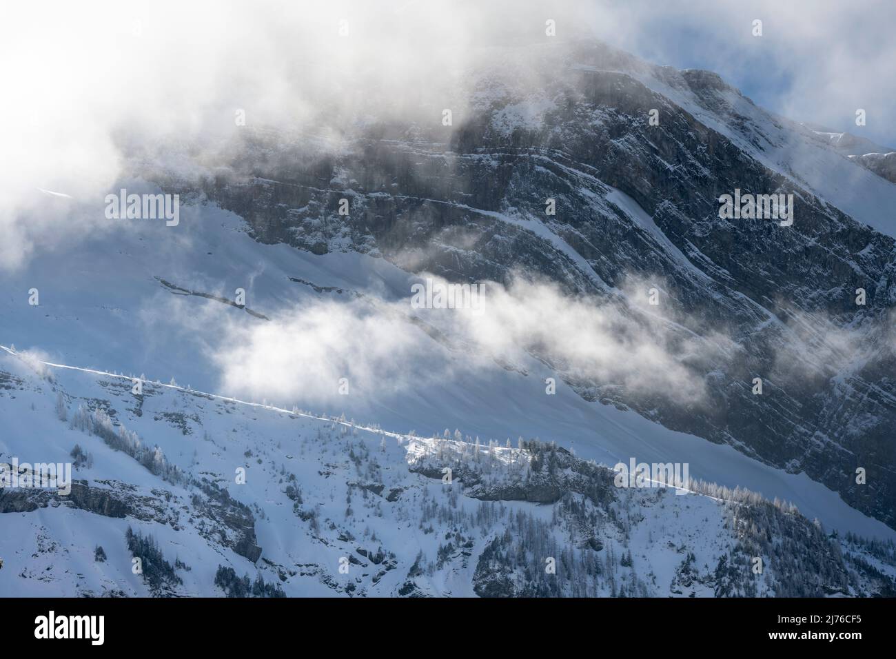 Europe, Suisse, canton de Berne, Oberland bernois, Kandersteg, montagnes d'hiver Banque D'Images
