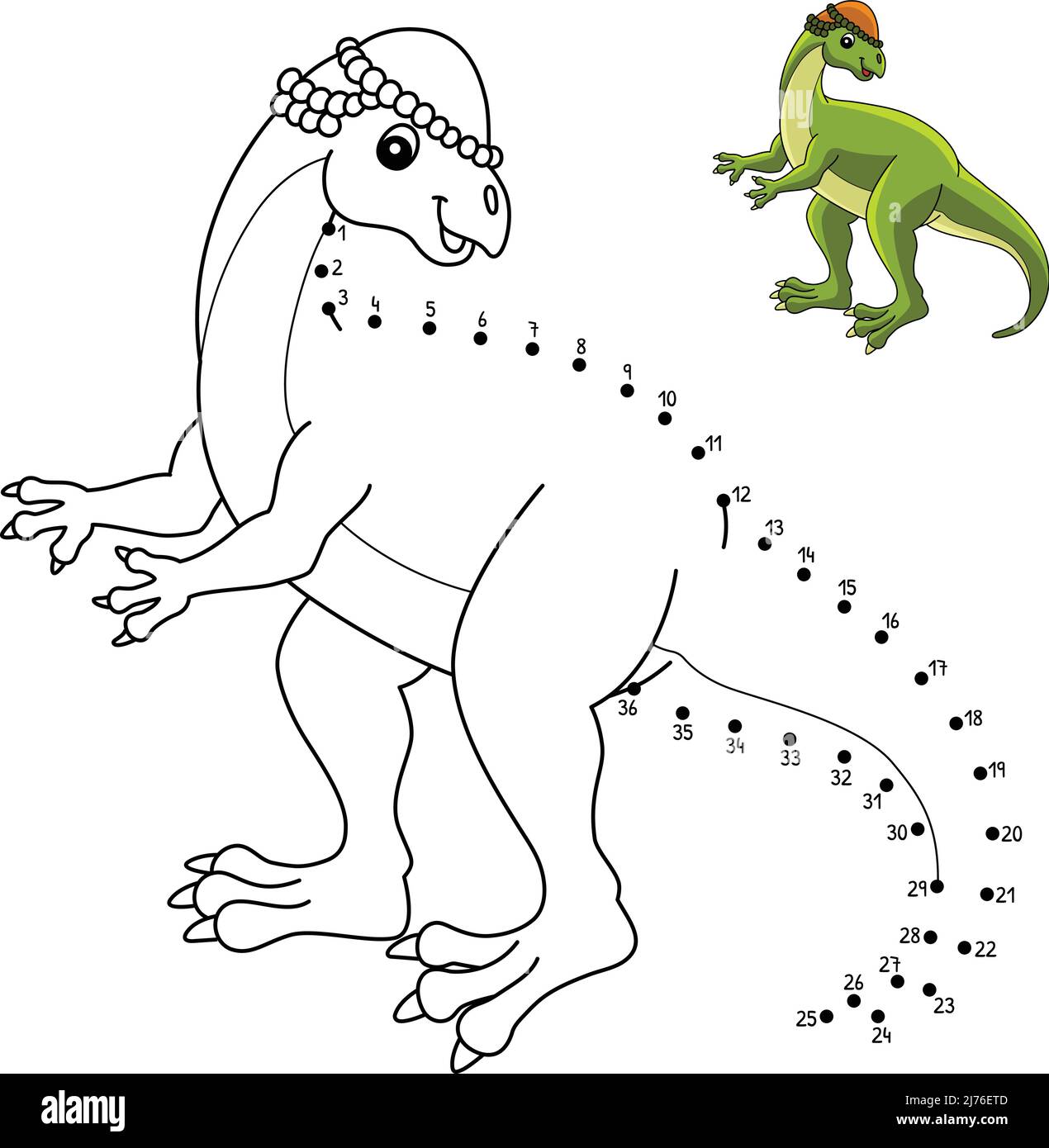 Point à point Wannanosaurus Dinosaur isolé Illustration de Vecteur