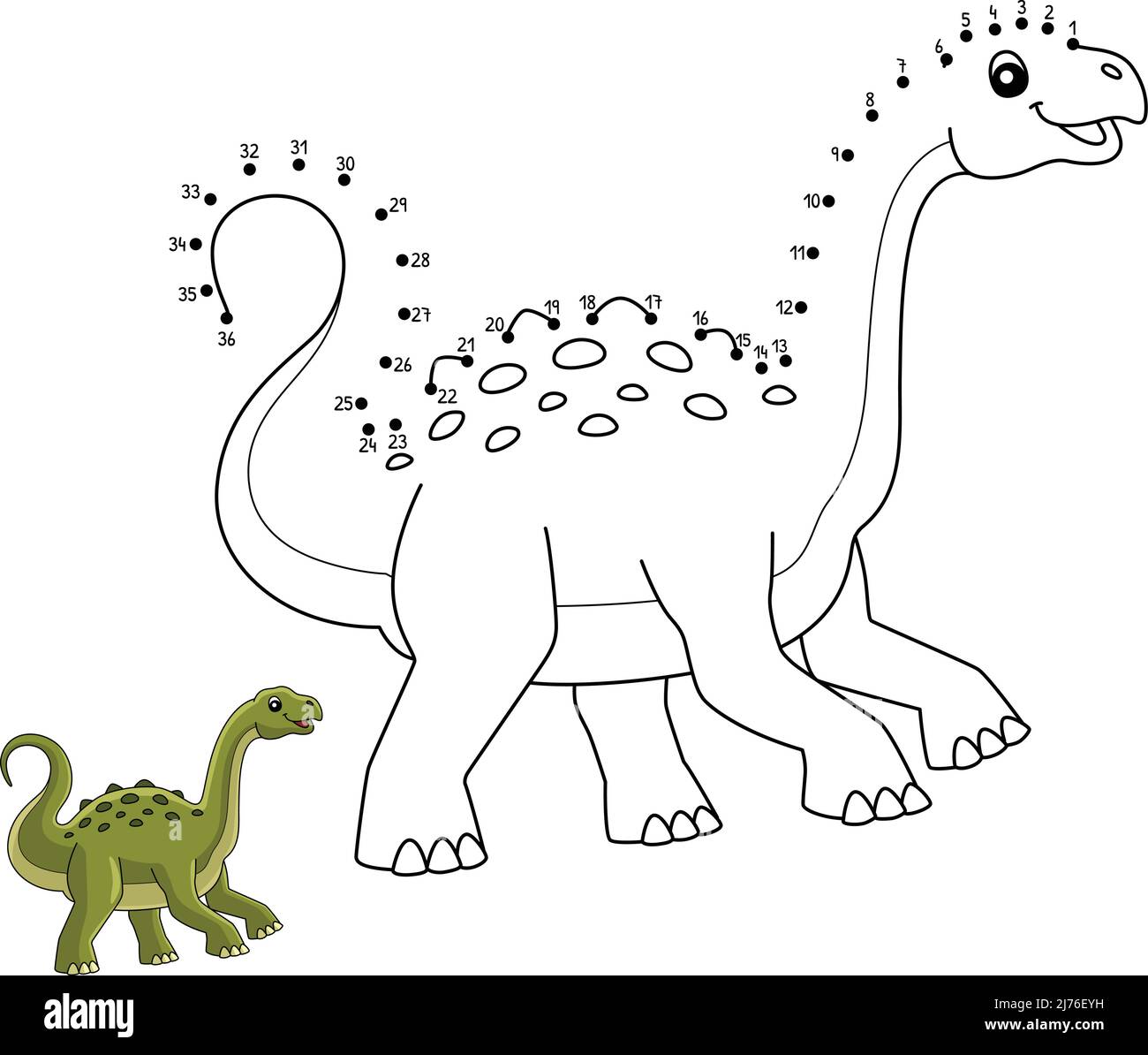 Point à point Neuquensaurus Dinosaur isolé Illustration de Vecteur