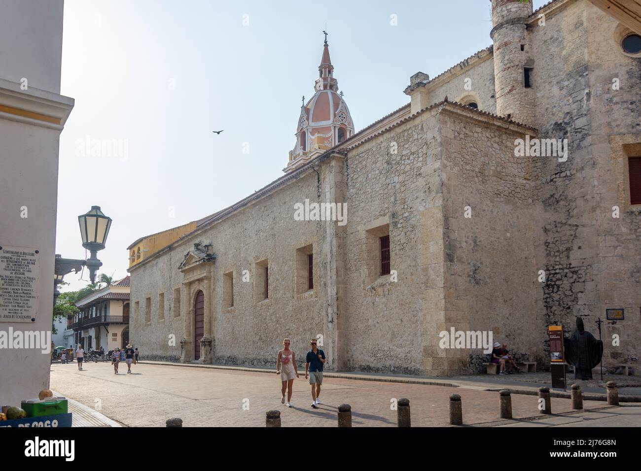 Catedral de Santa Catalina de Alejandría, Plaza de la Promestación, Old Cartagena, Cartagena, Bolivar, République de Colombie Banque D'Images