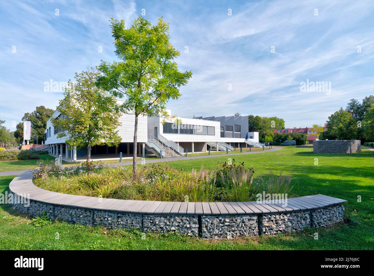 Mainfrankensäle, centre de conférence, façade de maison, automne, Veitshöchheim, Franconie, Bavière, Allemagne, Europe Banque D'Images