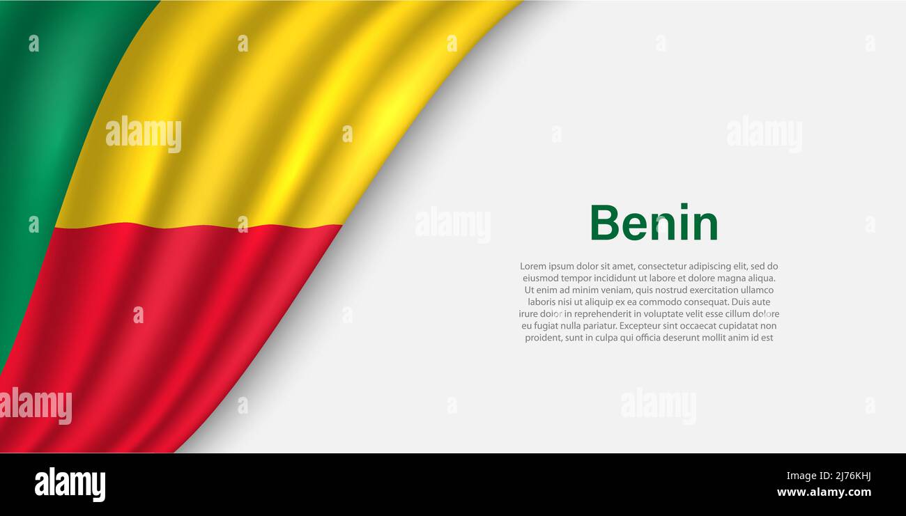 Drapeau d'onde du Bénin sur fond blanc. Modèle de bannière ou de ruban vectoriel pour le jour d'indépendance Illustration de Vecteur Drapeau d'onde du Bénin sur fond blanc. Modèle de bannière ou de ruban vectoriel pour le jour d'indépendance Illustration de Vecteur