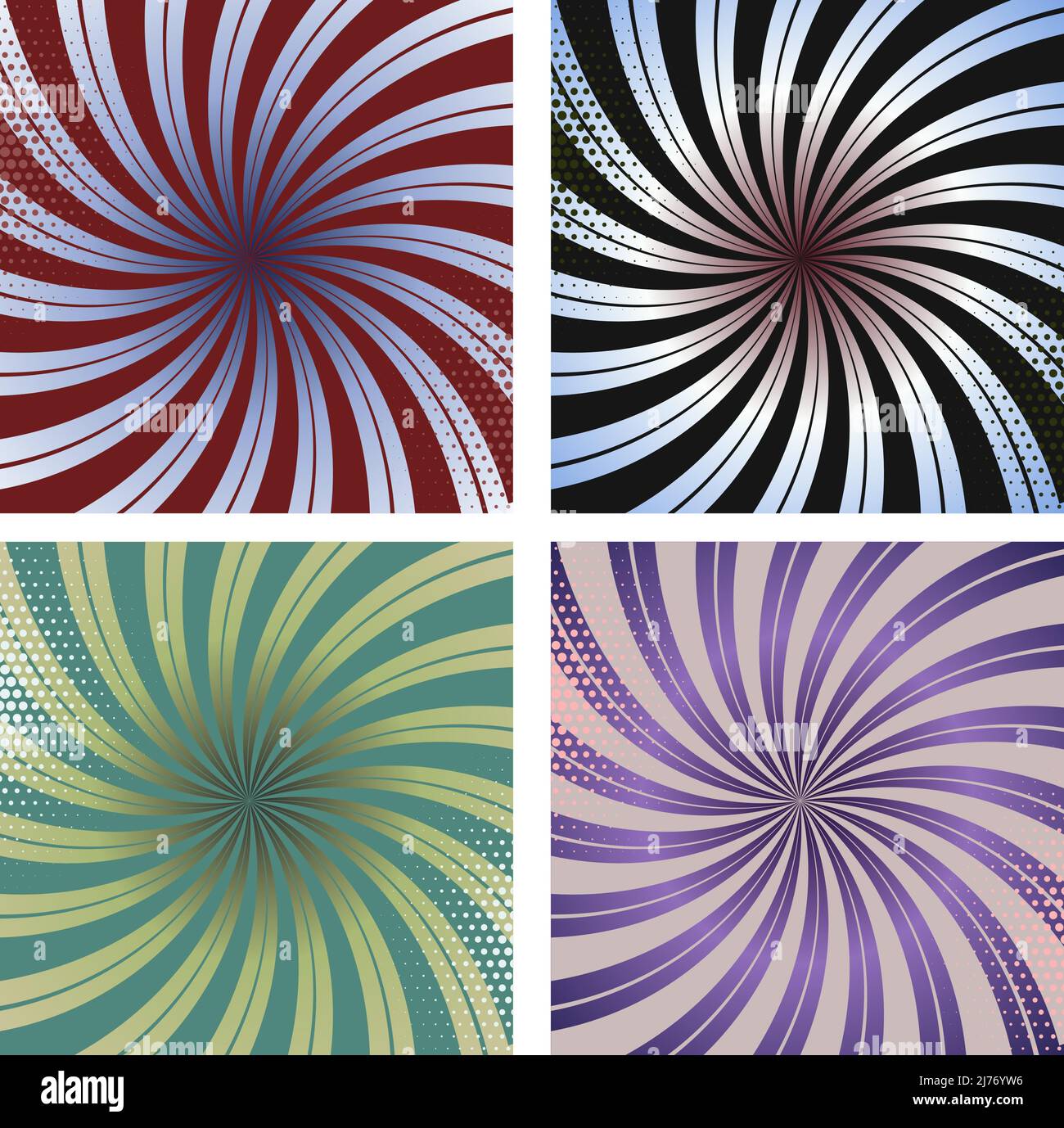 Demi-point Sunburst Swirl arrière-plan Illustration de Vecteur