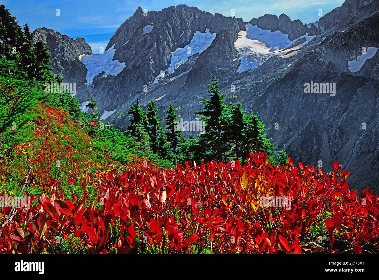 Magic Mountain et cache Col, Glacier Peak Wilderness, North Cascade Mountains, Washington Banque D'Images