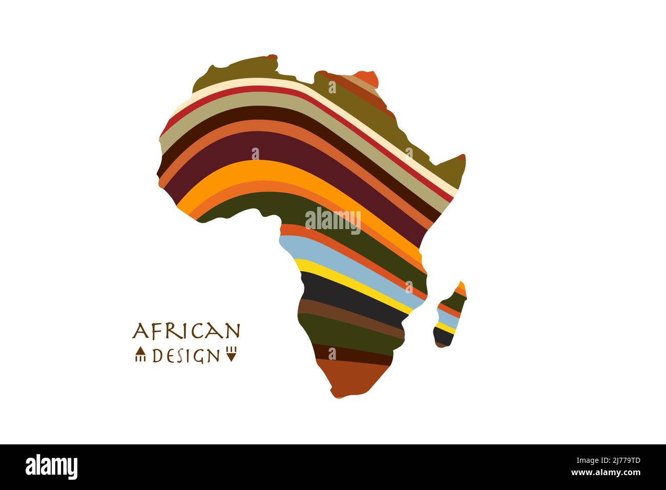 Carte à motifs africains avec motifs à rayures ethniques. Bannière de logo, couleurs africaines traditionnelles tribales, éléments de motif de bandes, conception de concept. Carte vectorielle Illustration de Vecteur