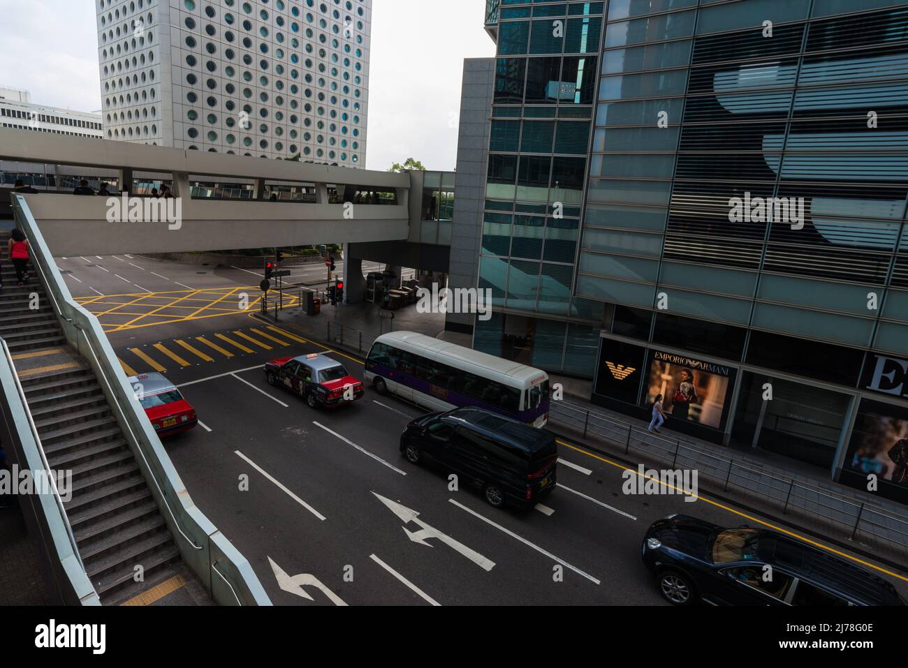 Hongkong, Hongkong-25 octobre 2015 - toile de fond avec construction à Hongkong, transport ville de Hongkong. Banque D'Images